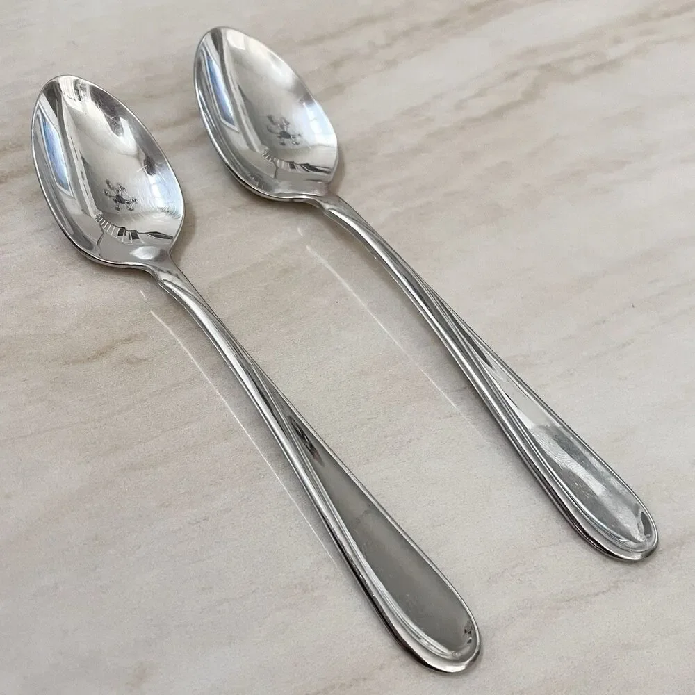 2pc ONEIDA Flight-Reliance Stainless Teaspoon 6 1/8” Glossy Replacement Flatware